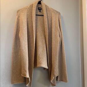 Eileen Fisher Italian Yarn Tan Open Front Cardigan Sweater
